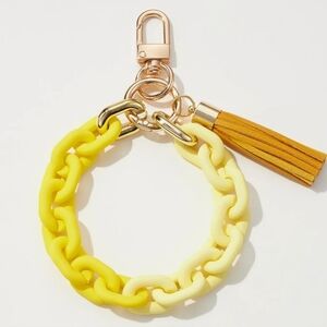 Matte Key Ring Bracelet with Leather Tassel
